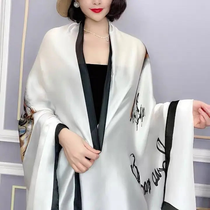Travel Beach Scarve Bikini Large Sunscreen Shawl Design Floral Sarong Wrap Scarf Women Luxury Swimsuit Bathing Cover-up 90x180cm