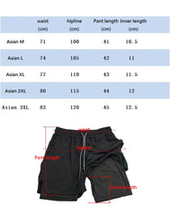 Men'S Compression Shorts Summer Gym Fitness Running Training Sports Shorts Two-In-One Mesh Breathable Quick-Drying Shorts