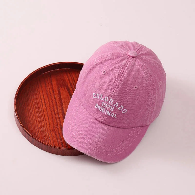 Embroidery Letter Children Baseball Cap Fashion Retro Kids Duck Tongue Hat 2-8Year Boys Girls Duckbill Caps Outdoor Baby Visors
