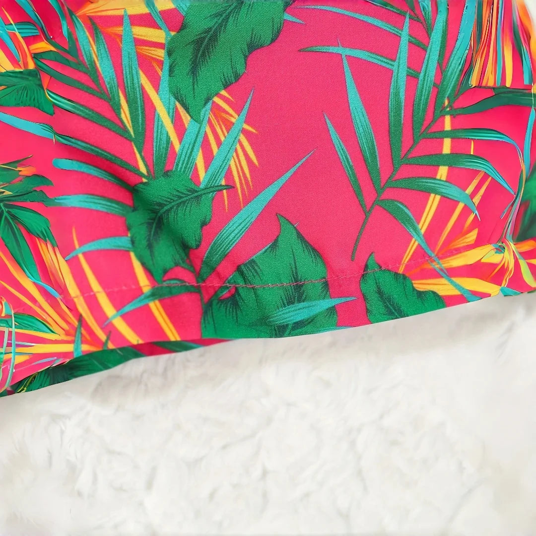 Girls' Clothes Summer Children Tropical Print Crop Top and Short Pants 2Pcs Set Kids Girls Beach Clothing for Outdoor 4 5 6 7 Y