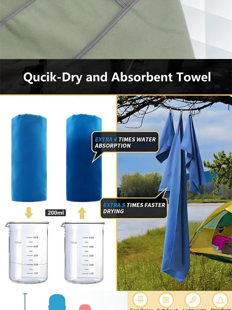 Quick Drying Microfiber Swimming Towel Super Absorbent Gym/Camping Towel Ultra Compact Lightweight Sports/Beach/ Travel Towels