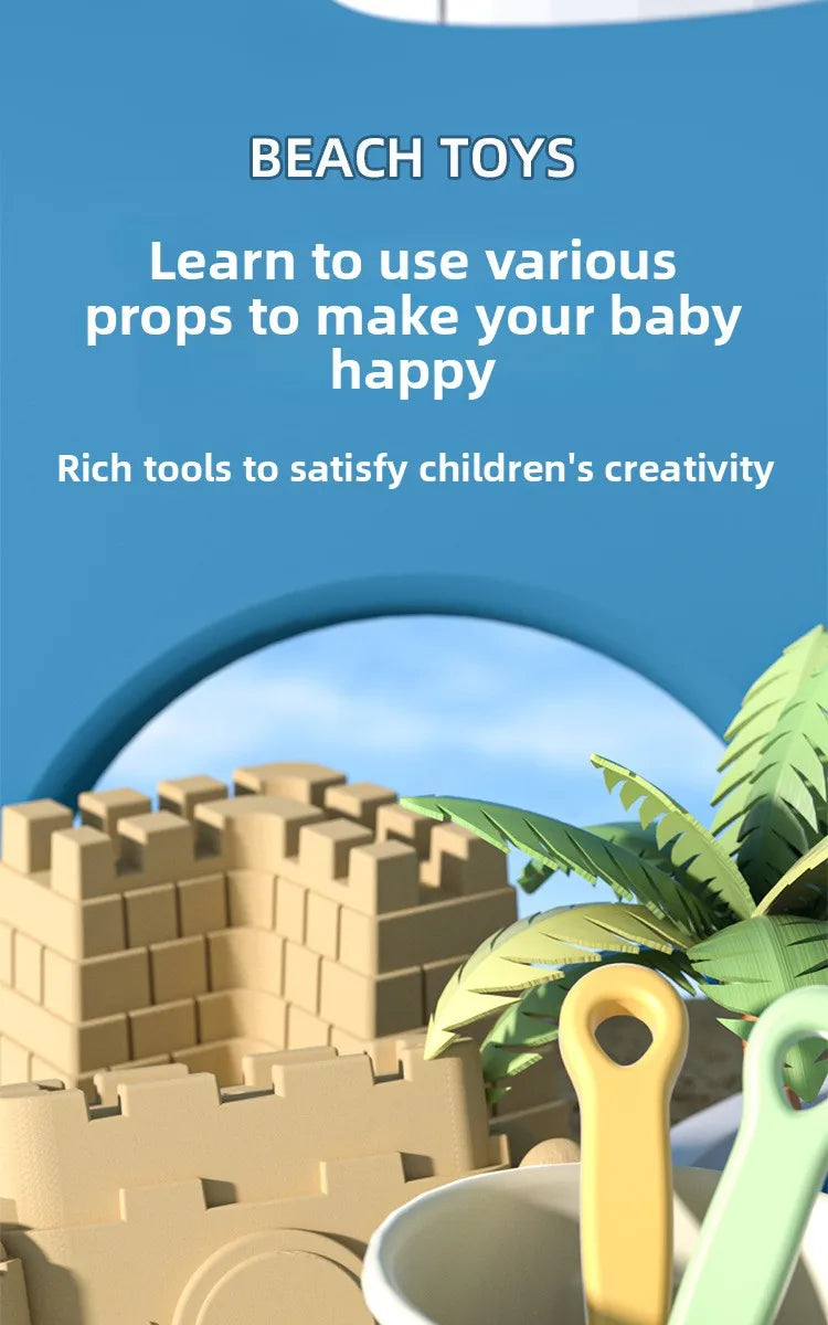5/11PCS Beach Sand Play Water Set Folding Bucket Summer Toys for Children Kids Outdoor Game Sandbox Accessories Color Random