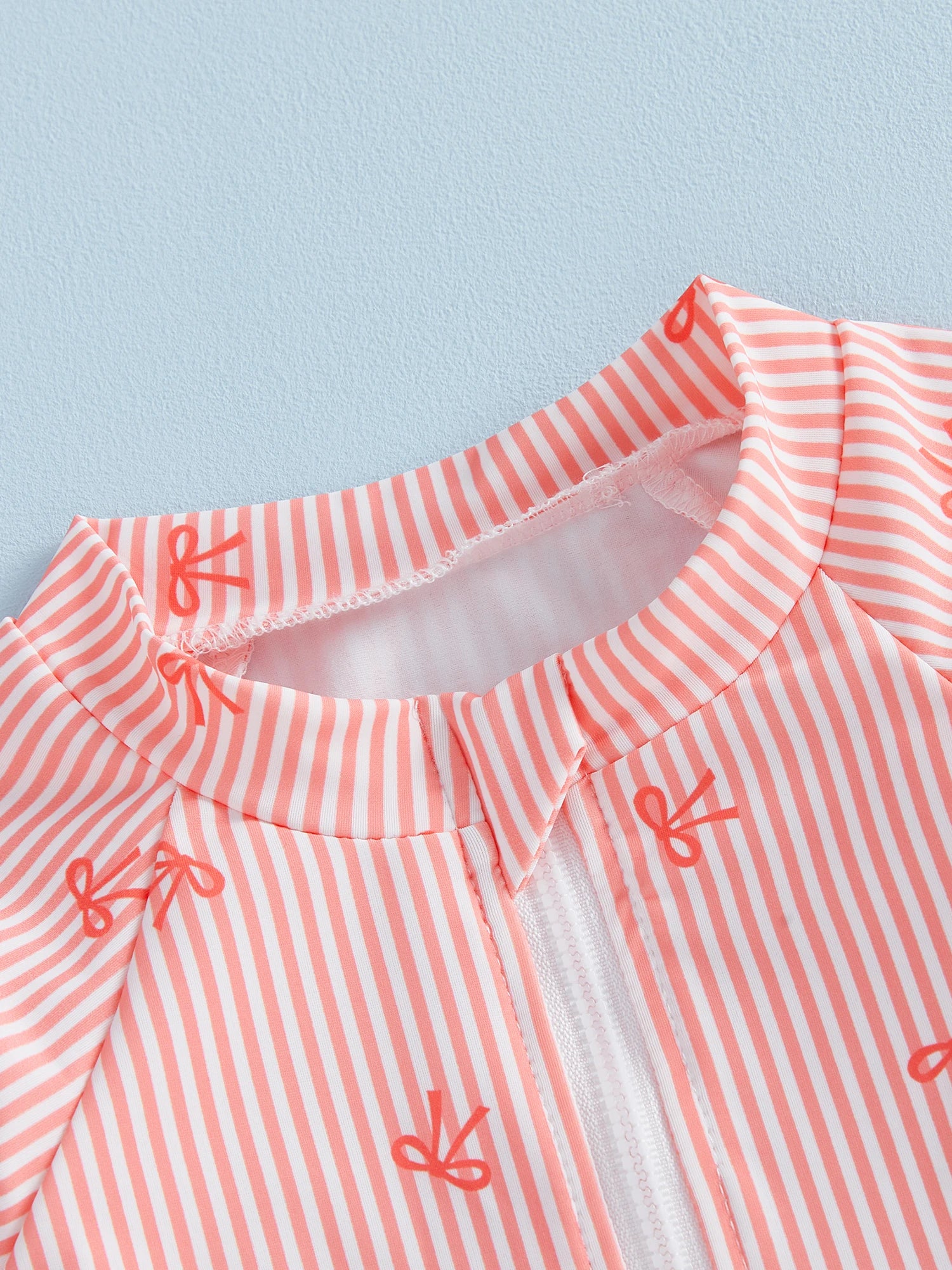 0-24M Newborn Baby Girl Rash Guard Swimsuit Cute Fashionable Striped Bow Printed Long Sleeve Swimwear with Hat