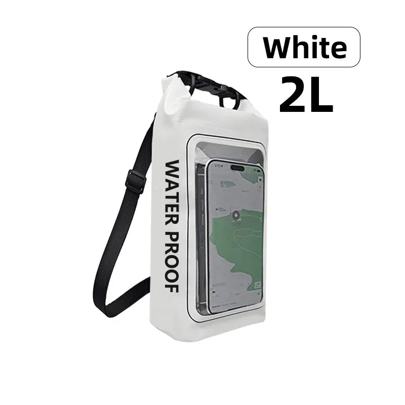 2L/5L Waterproof Dry Bag Touch Screen Swimming Waterproof PVC Bag Rafting Floating Outdoor Sport Bag Surfboard Kayak Storage Bag