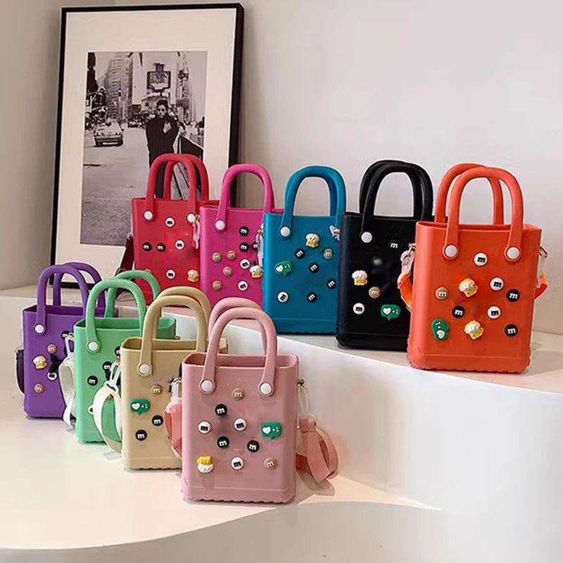 Beach Tote Bag Picnic Storage Baske Summer Women Travel Handbags Fashion Shopping Bag Rubber EVA Waterproof Beach Bag Purse
