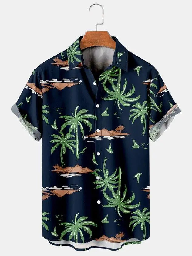 Men's Casual 3D Printed Summer Clothing, Hawaiian Short-Sleeved High-Quality Three-Dimensional Shirt