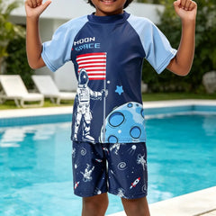 Boys Swimsuits Kids Toddler 3 to 4 5 6 7 8 9 10 11 12 Years Funny Boy Swimwear 3 Piece Short Summer Swimming Suit UV Protection
