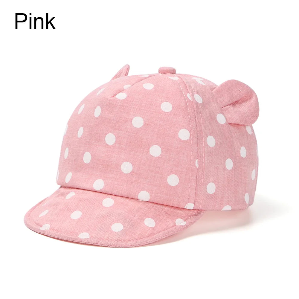 Baby's Casual Baseball Hat For 6-24Months Spring Summer Autumn Rabbit Ear Cap Dot Beach Caps Panama Cap Outdoor Children Sun Hat