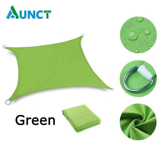 420D Waterproof Square Rectangular Shade sail, Outdoor Garden Swimming Pool Awning, Camping Hiking Sun shelter