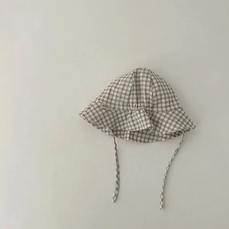 Double Sided Baby Bucket Hat Solid Color Striped Plaid Fisherman Cap for Infant Panama Bonnet Summer Kids Sun Visor Hats