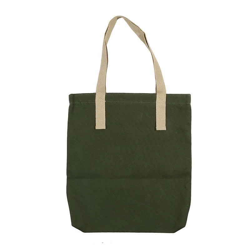 Women Canvas Tote Bag Solid Color Designer Ladies Casual Handbag Shoulder Bag Large Capacity Cotton Reusable Shopping Beach Bag