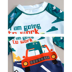 Children Surfing Suit Boys 2 to 3 4 5 6 7 8 9 10 11 Years Kids Swimming Suits Girls Spf 50+ Long Sleeves Stripe Swim Tops+Trunks