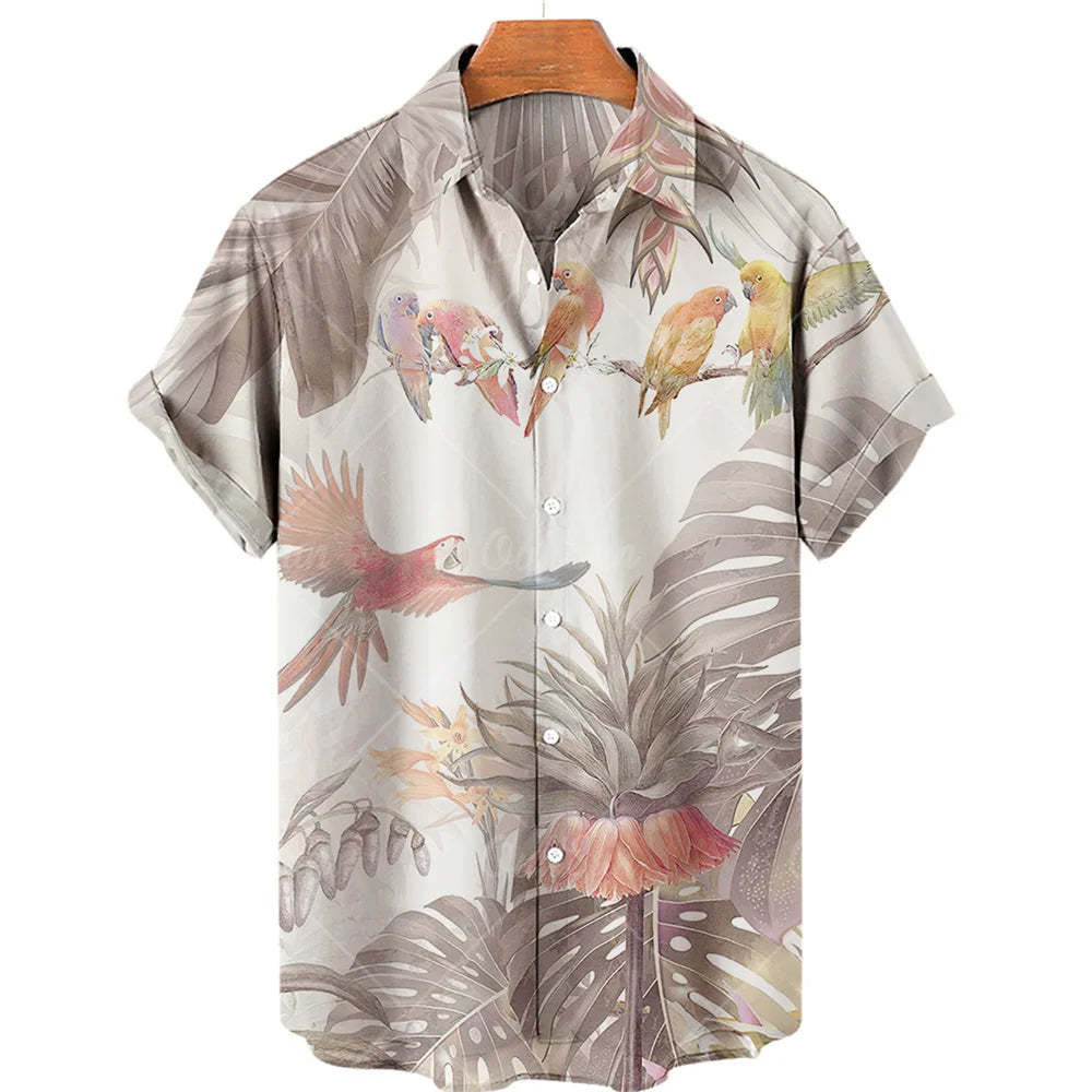 Men's Casual 3D Printed Summer Clothing, Hawaiian Short-Sleeved High-Quality Three-Dimensional Shirt