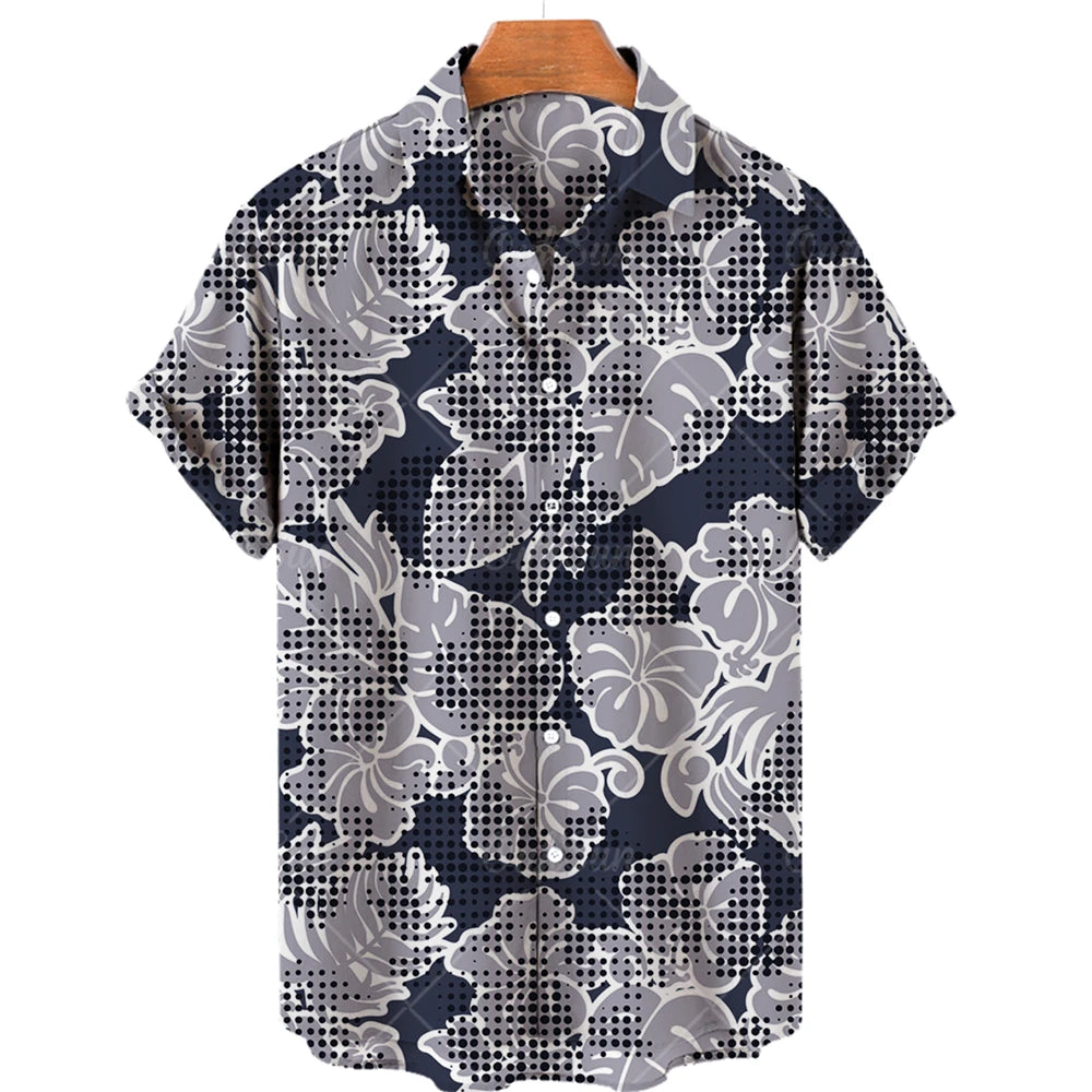 Men's Casual 3D Printed Summer Clothing, Hawaiian Short-Sleeved High-Quality Three-Dimensional Shirt