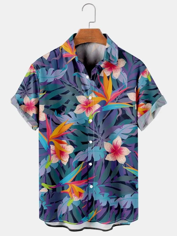 Men's Casual 3D Printed Summer Clothing, Hawaiian Short-Sleeved High-Quality Three-Dimensional Shirt