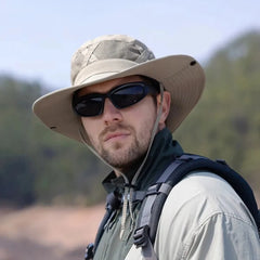 Men's 100% Nylon Fisherman Hat Spring/Summer Big Eaves Breathable Sunshade Sunscreen Fishing Cap