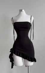 2025 popular European and American new dress with summer high-end feel Y2K sexy backless lace up spicy girl's hip hugging skirt