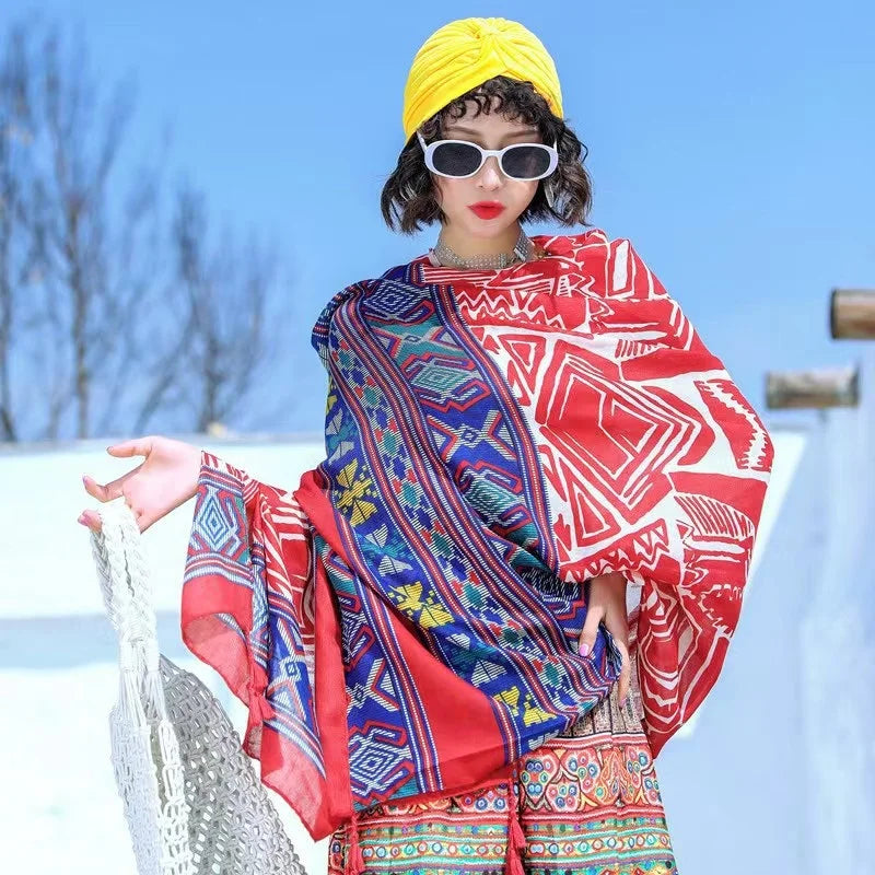 Fashions 90x180cm Twill Cotton Pareo Beach Cover-Ups Women Large Beach Dress Bikini Bathing Swimwear Cover Up Sarong Wrap Scarf