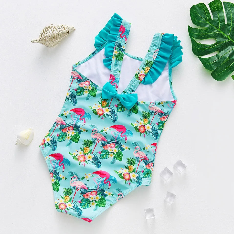 Girls Swimsuit One-Piece Mermaid Fish Scale Unicorn Children's Swimwear Girls Beachwear 2 3 4 5 6 7 8 Years