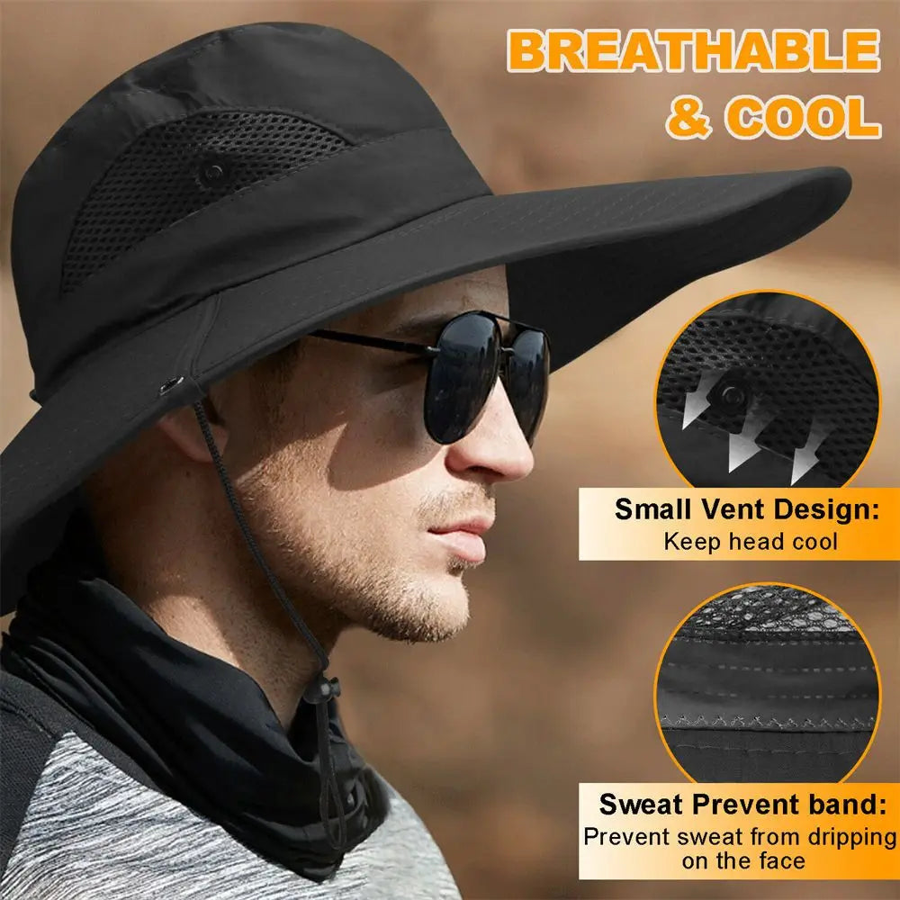 Boonie Bucket Cap Summer Fishing UV Sun Protection Men Women Wide Visor Brim Hat Outdoor hat