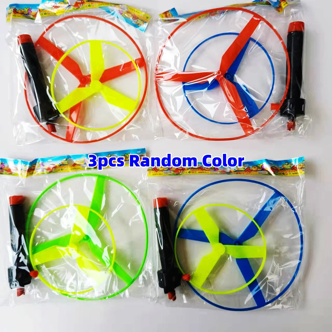 Kid Sports Pull Line Saucer Toys Children Outdoor Fun Rotating Flying Helicopter Gift Processing Toy for Parks Beach
