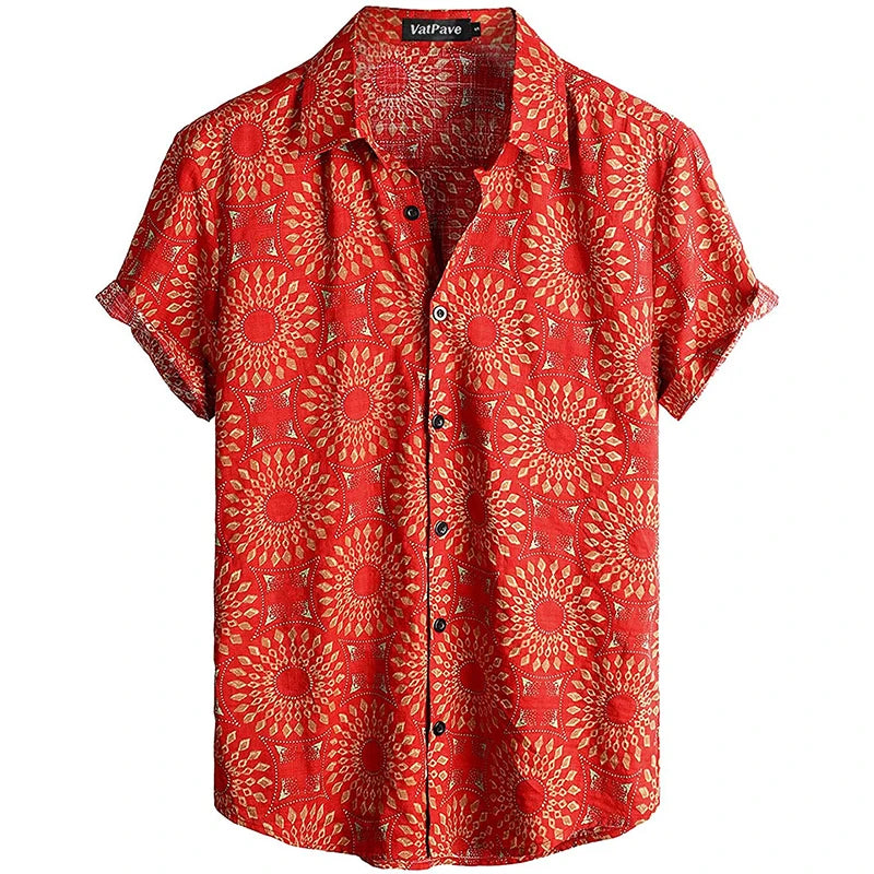 Mens Casual Hawaiian Floral Shirts 3D Full Print Short Sleeve Button Down Tropical Beach Shirts for Men Camisa Manga Masculina