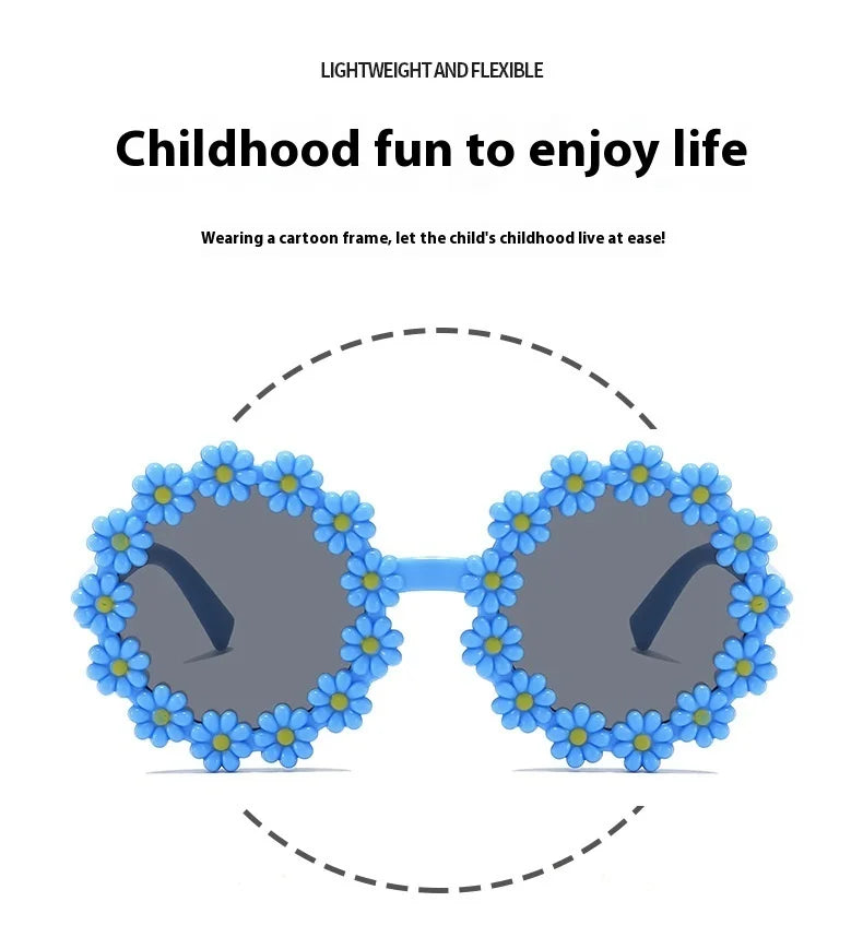 2024 New Sunglasses, Cartoon Children's Glasses For Boys And Girls, Cute Small Flowers, Little Daisy Baby Sunglasses