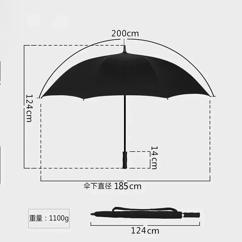 185CM Large Golf Umbrella Male Manual Long Handle Resistant UV Protection Parasol Shade Travel Beach Umbrella Windproof Strong