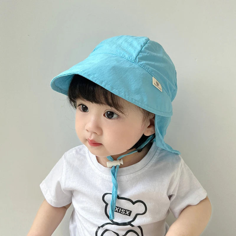 Quick-drying Baby Sun Hat Outdoor Wide Brim Beach Bucket Hat Summer UV Protection Kids Boys Girls Sunscreen Caps