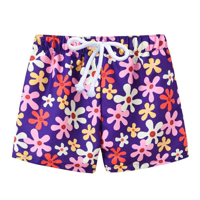 Boys Cartoon Print Beach Shorts Summer Quick Dry Swim Trunks Kids Casual Board Shorts Toddler Swimwear Bathing Suit For 2-8Y
