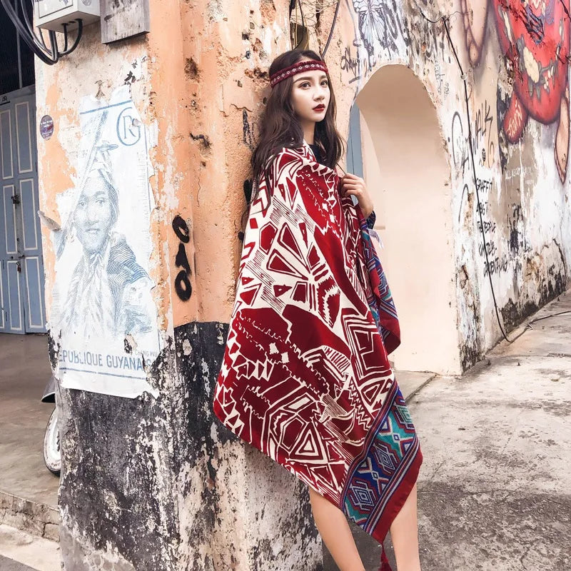 Fashions 90x180cm Twill Cotton Pareo Beach Cover-Ups Women Large Beach Dress Bikini Bathing Swimwear Cover Up Sarong Wrap Scarf