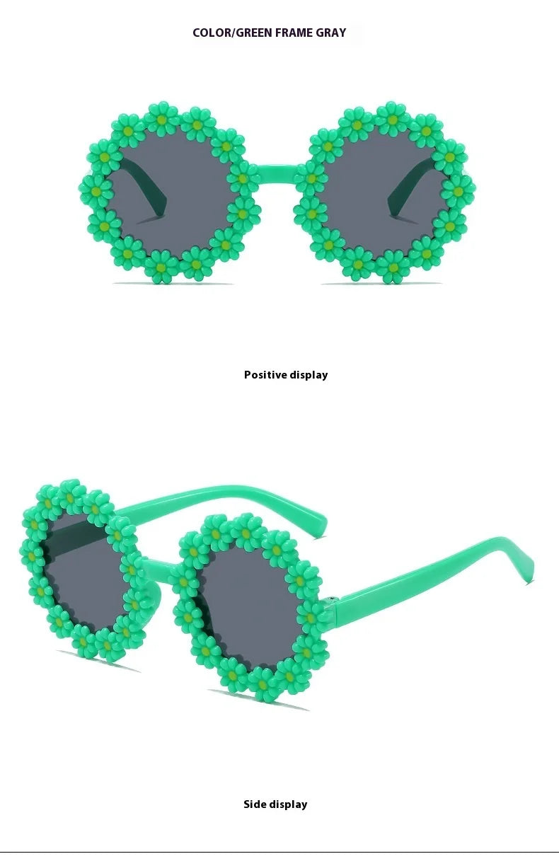 2024 New Sunglasses, Cartoon Children's Glasses For Boys And Girls, Cute Small Flowers, Little Daisy Baby Sunglasses