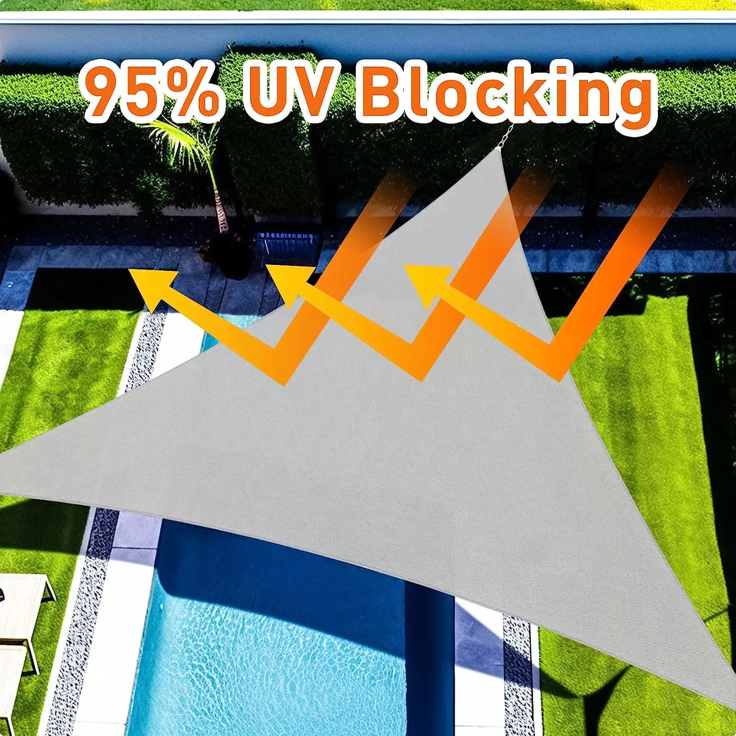 Triangle Sun Shade Sail Canopy 98% UV Block Sun Shelter Shade Cover for Outdoor Patio Pool Beach Backyard Garden Sunscreen Tents