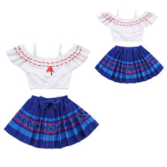 Encanto Cosplay Mirabel Isabela 2Pcs Tops Skirt Set Girls Dolores Luisa Pepa Bikini Swimwear Children Print Beachwear Costumes