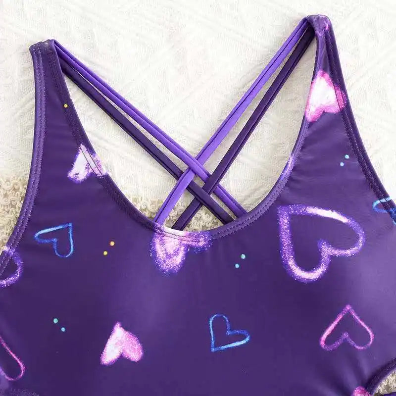 2026 Printed Girls Swimsuit One Piece Padded Kids Swimwear Female Children's Bathers Bathing Swimming Swim Suit Summer Beachwear