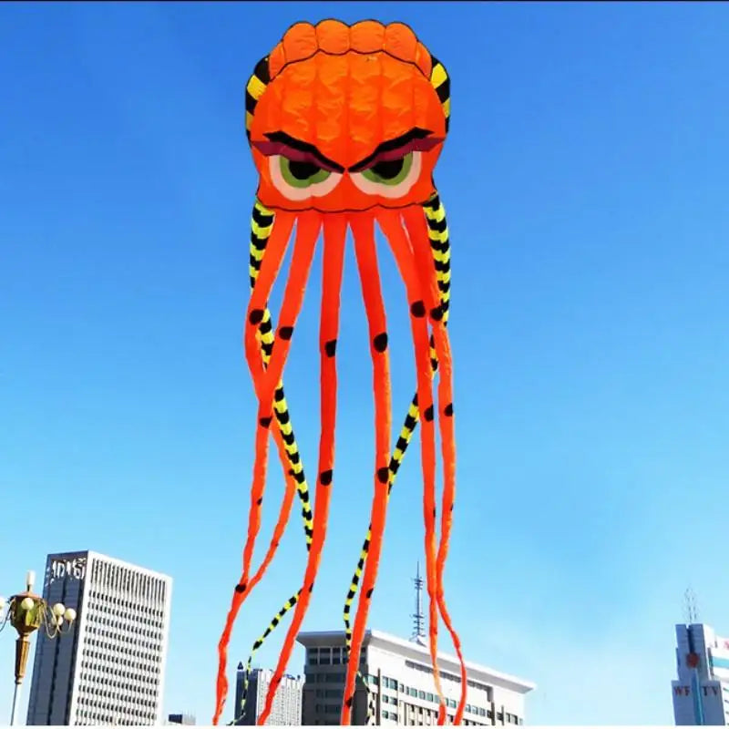 3D 8-meter Octopus Kite Four-colors Large Animal Soft Kite Outdoor Inflatabls Adult Kites Easy To Fly Nylon Tear Resistant