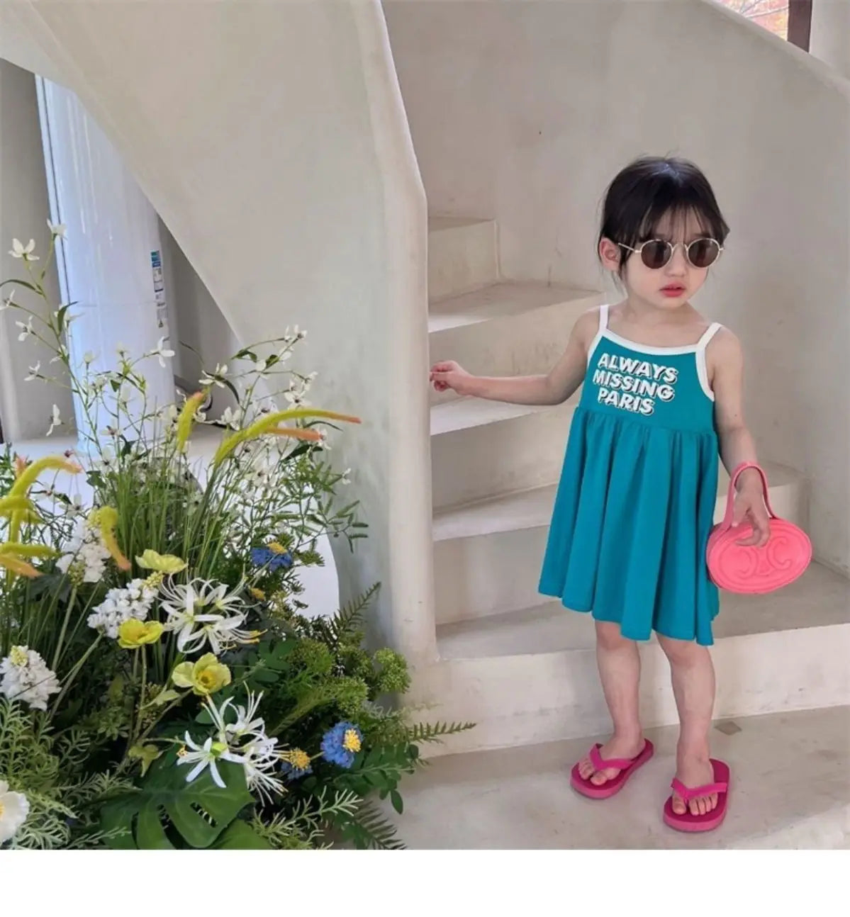 2026 Summer Girls Cute Print One Piece Suspender Dress Casual Design