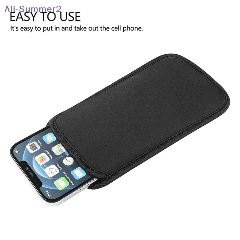 {Summer2} {Winter4} Black Direct-Insert Neoprene Waterproof Phone Pouch Shockproof Scratch-Resistant Mobile Phone Protect Bag