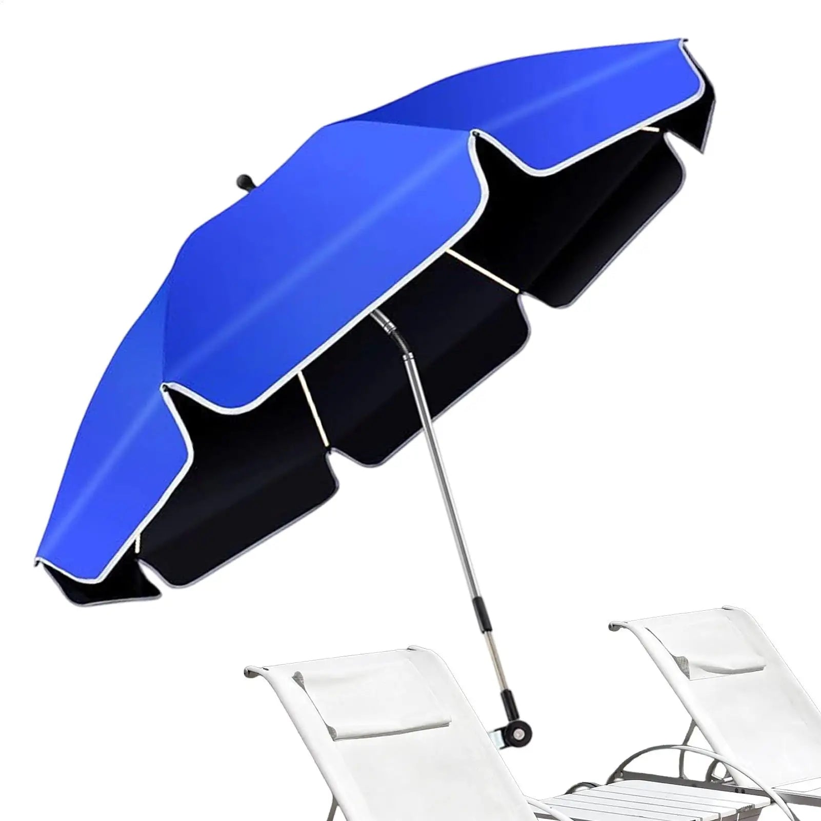 360 Adjustable Chair Umbrella With Clamp 23-inch Beach Chair Sunshade Camping and Fishing Umbrella Anti-Uv Beach Chair Parasol