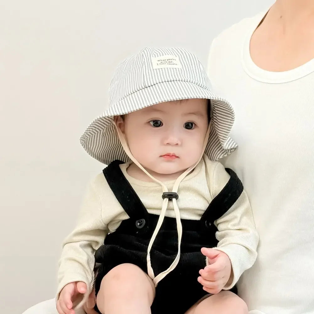 Panama Autumn Baby Boys And Girls Sun Hat Striped Baby Bucket Hat Toddler Sun Cap Children Beach Sun Hat