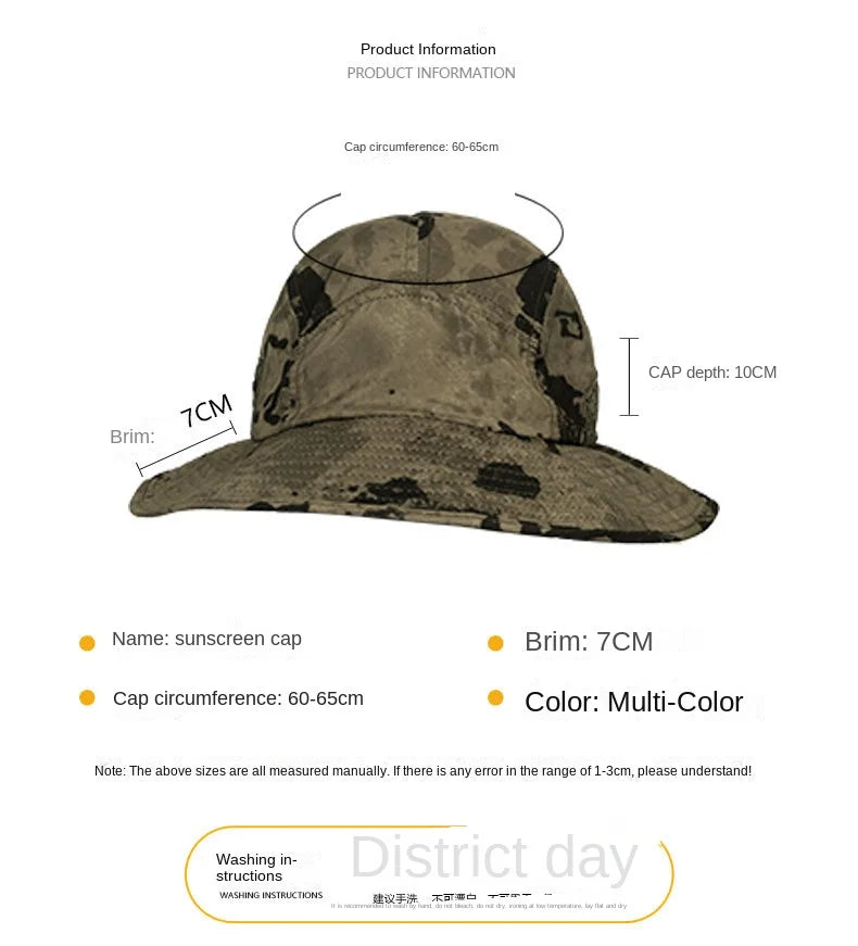 60-65cm Xxl Big Head Hat Men Summer Outdoor Jungle Fisherman Cap Lightweight Sunscreen quick-drying Sun Hats  Hot