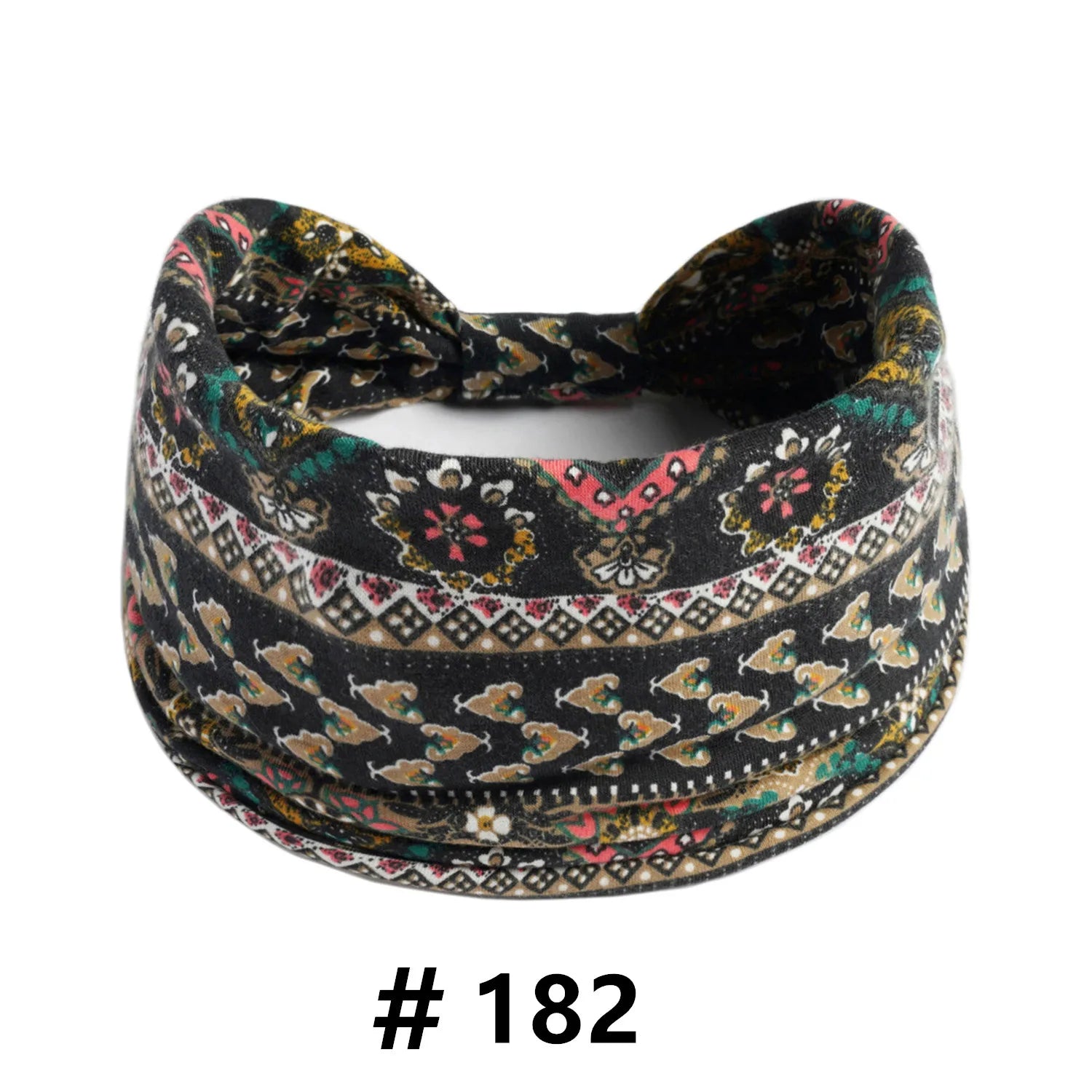 Boho African Headbands for Women Wide Cotton Turban Headwrap  Knot Elastic Hairbands Bandeau Sport Workout Yoga Hair Accessories