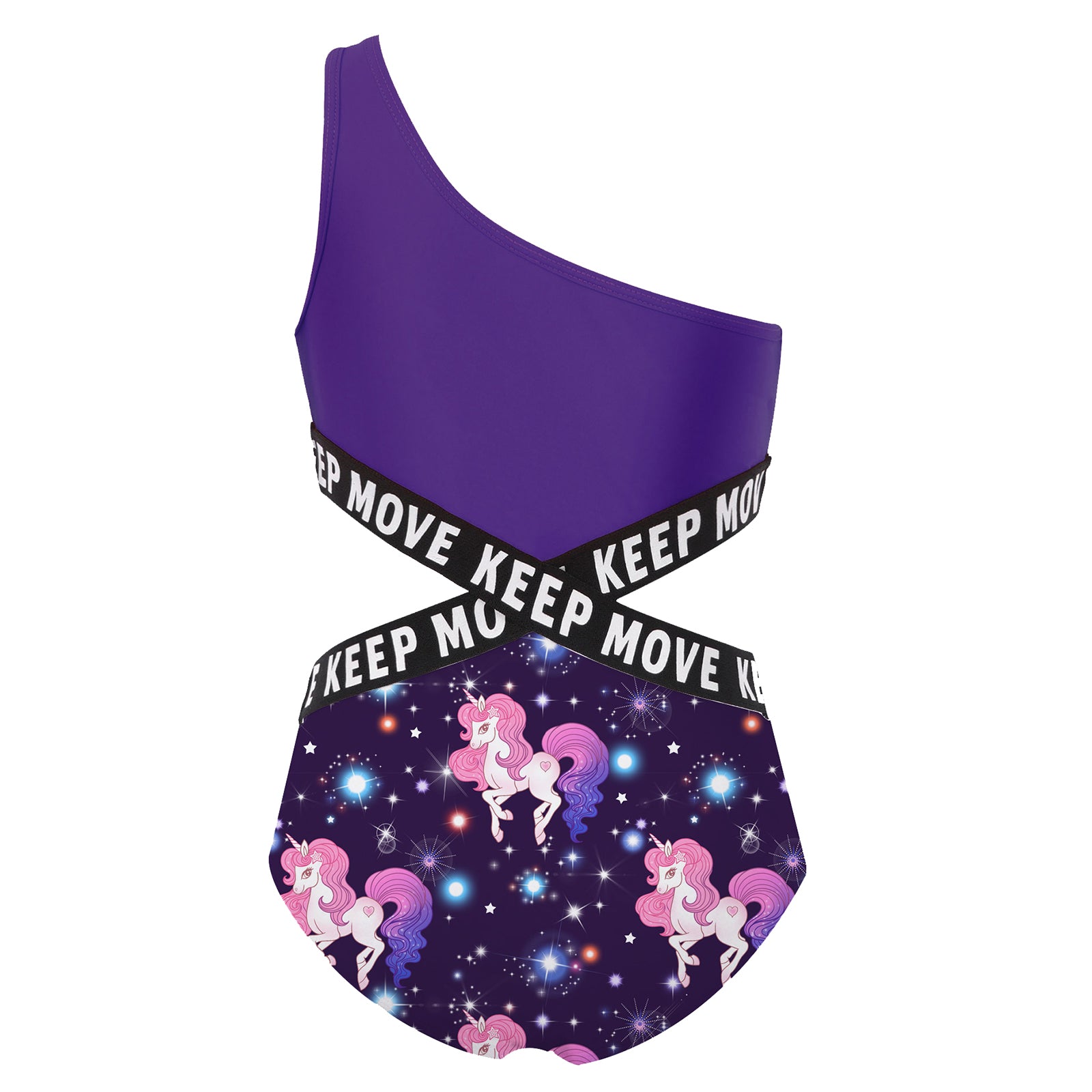 Kids Girls Hollow Out One-piece Swimwear Single Shoulder Letter Print Bodysuit Swimsuit Pool Bathing Suit Beachwear Sportswear