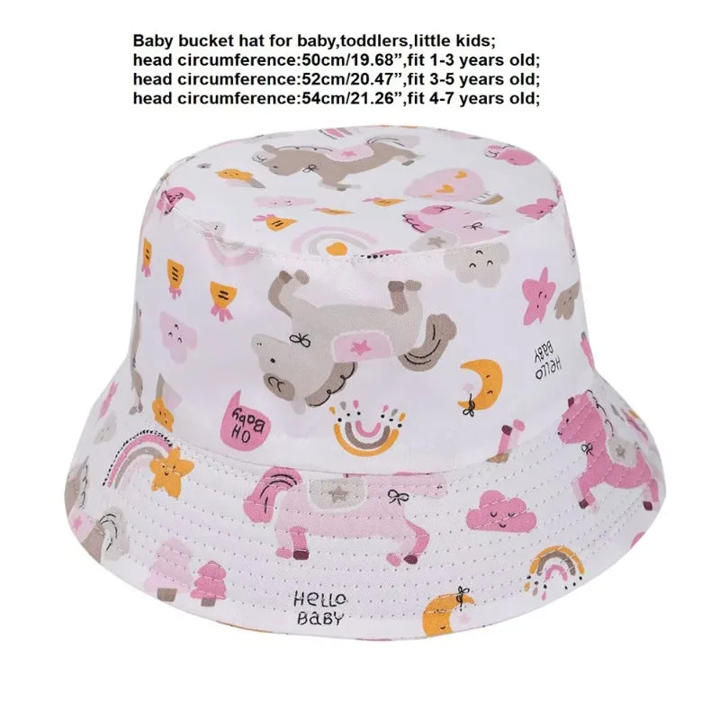 New Panama Summer Baby Sun Hat for Girls and Boys Beach Sun Cap Cartoon Autumn Kids Fisherman's Cap Outdoor Baby Bucket Hat
