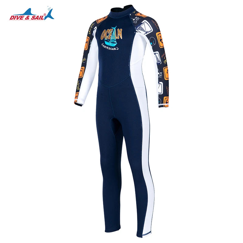 Kids Dive Skins Suit Full Body Swimsuit for Boys Girls and Youth 1.5/0.5mm Wetsuit UPF50+ Sun UV Protect Rash Guard Bathing Suit