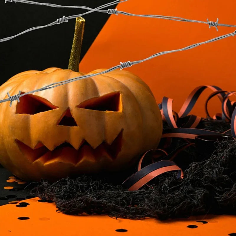 Barbed Wire Halloween Prop for Fence Decoration Simulation Fake Barbed Wires Haunted House Party Favor Backgroun Spooky Ornament
