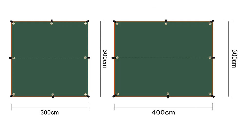 5x3m 4x3m 3x3m Awning Waterproof Tarp Tent Shade Ultralight Garden Canopy Sunshade Outdoor Camping Tourist Beach Sun Shelter