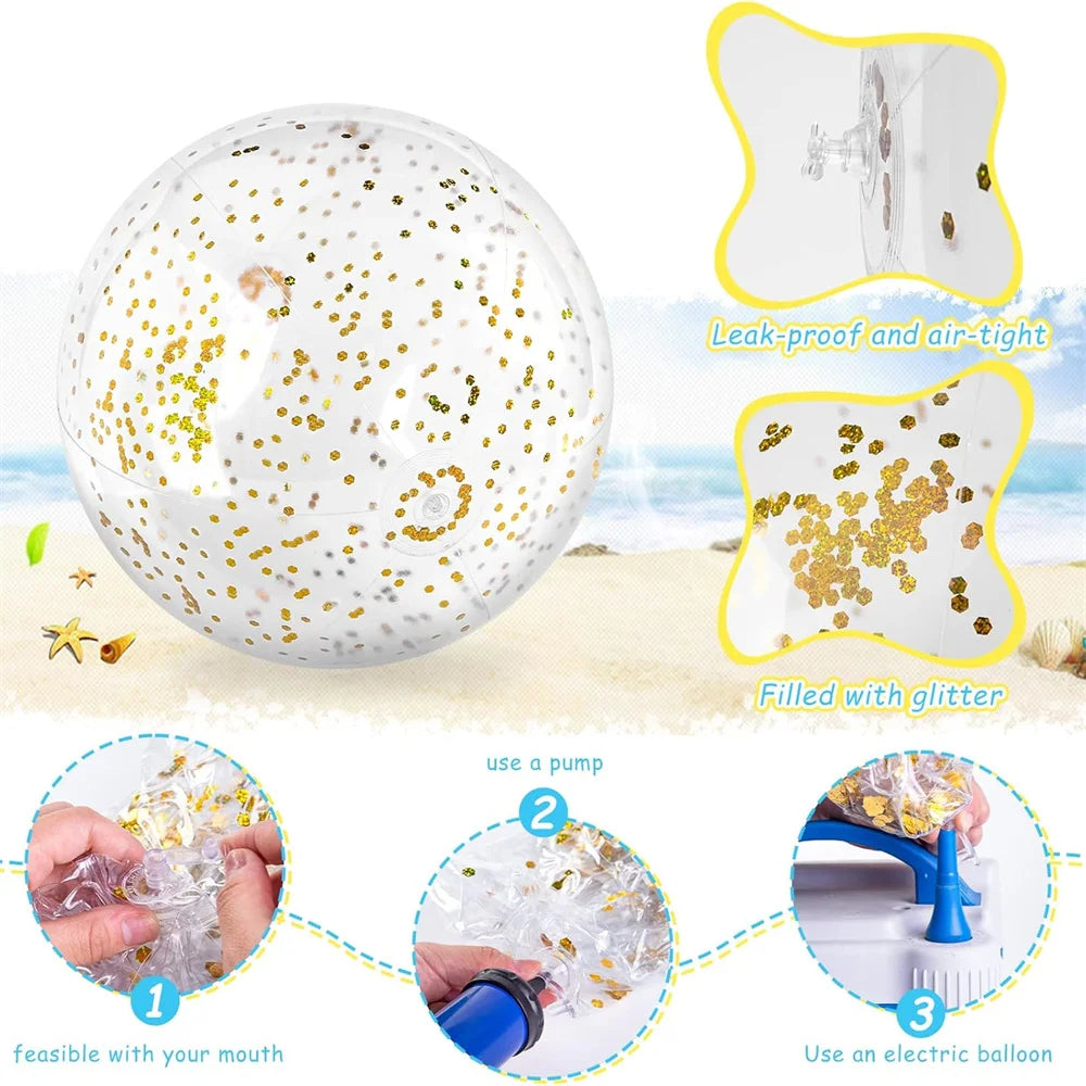 40CM Inflatable Beach Ball - Jumbo Colorful Pool Toys for Swimming Water Play & Summer Parties - Outdoor Beach Games Party Favor