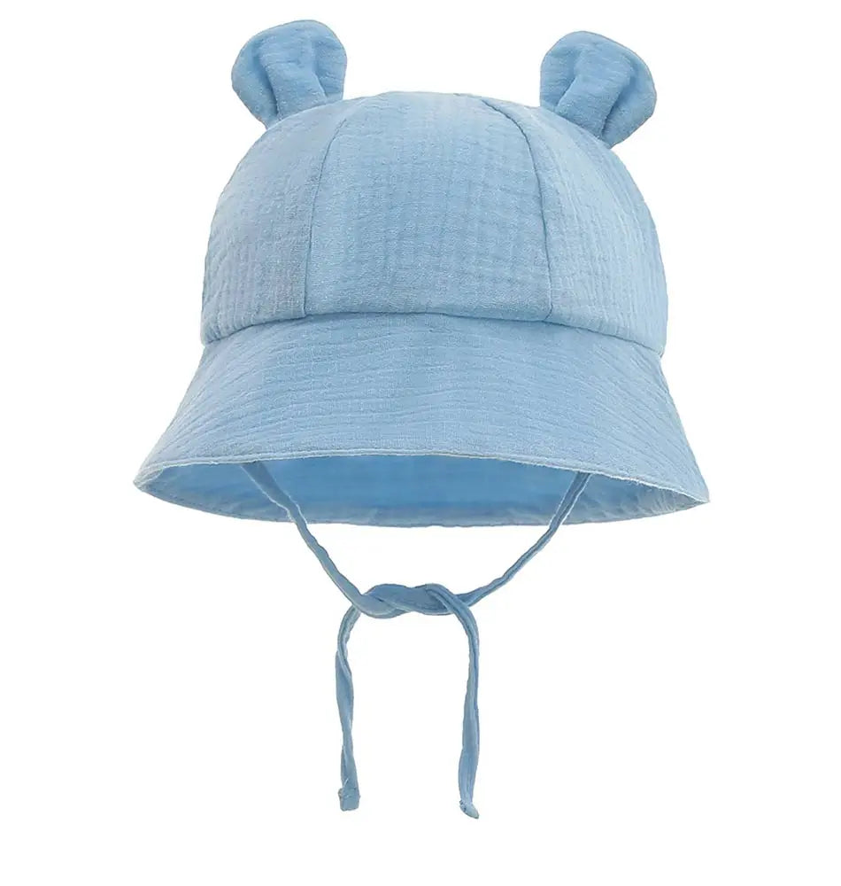 Newborn Boys Girls Bucket Hat Summer Kids Toddler Panama Cap 0 to 12 Months Soft Cotton Baby Sun Hat With Ears Cute Bunny