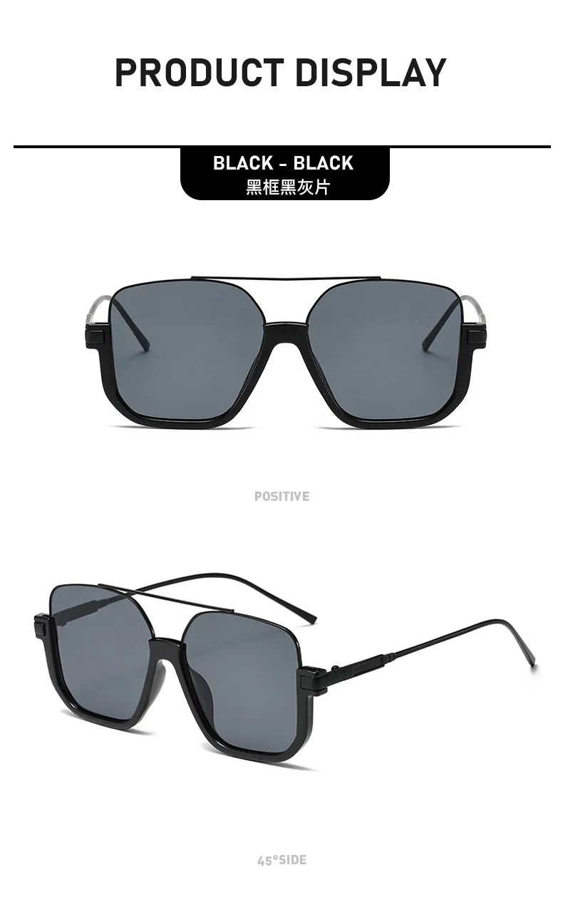 New Man Woman Sun Glasses High Quality UV400 Sunglasses Unisex Double Beam Design Half-Frame Sunnies Fashion Versatile Shade